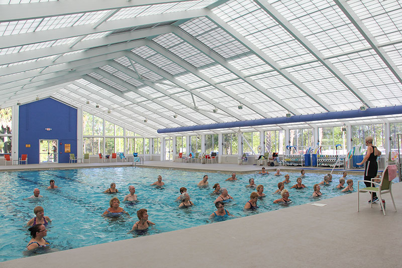 Florida retirement community On Top of the World Ocala, FL aqua classes in indoor pool