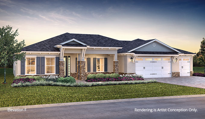 Discover Our Floor Plans in Ocala, FL - On Top of the World Brighton F elevation
