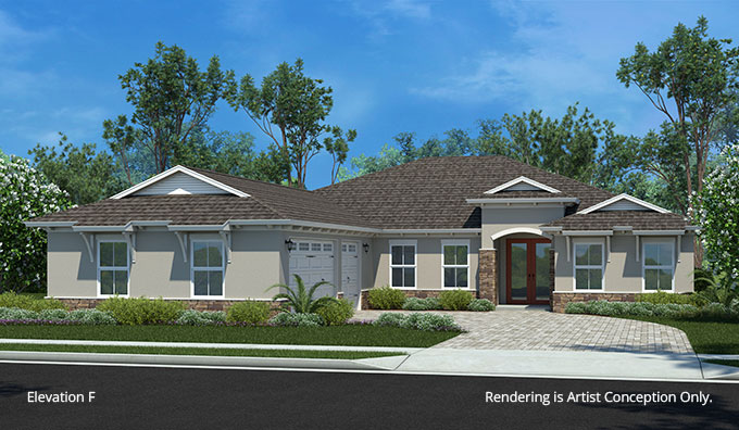 Discover Our Floor Plans in Ocala, FL - On Top of the World Northampton F elevation
