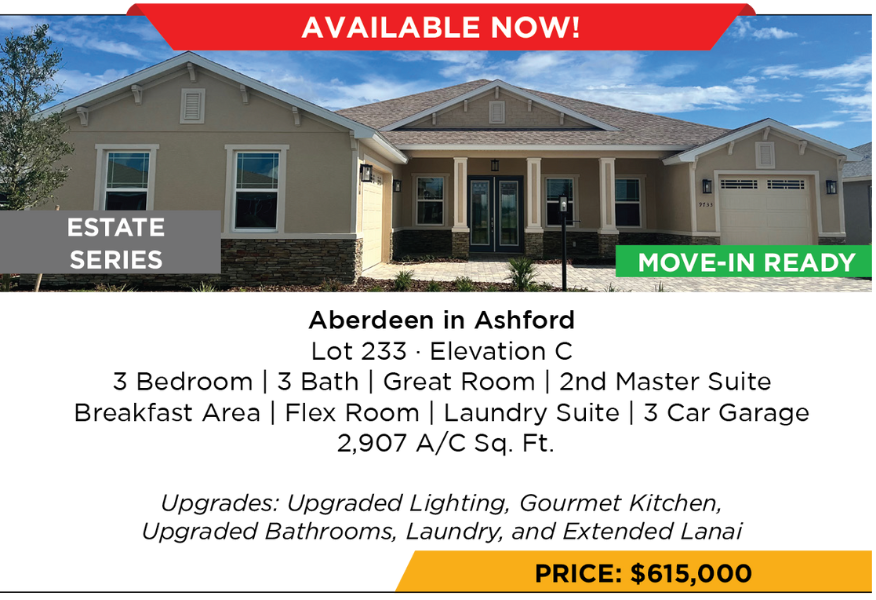 Aberdeen in Ashford Move-in Ready Home at On Top of the World Communities