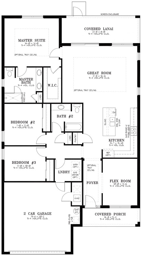 Orchid Floor plan new home for sale in Ocala FL, On Top of the World Communities.