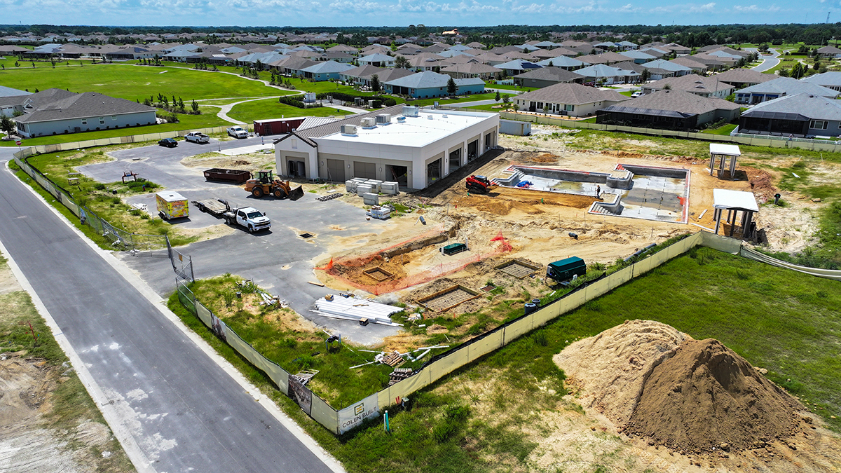 Azura Fitness Center at On Top of the World Communities in Ocala, FL under construction.