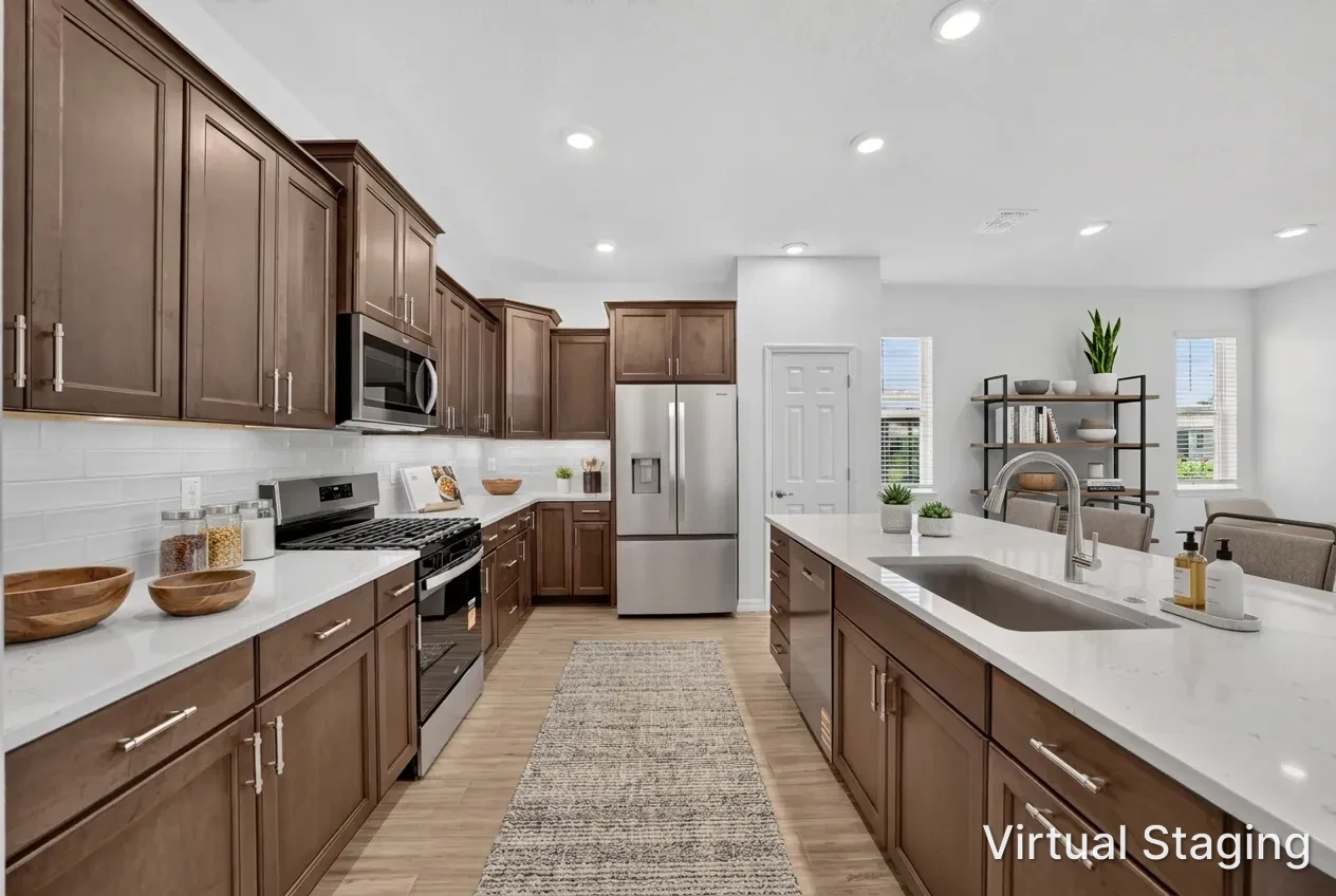 MIR_10399-SW-105th-Terrace_Lot-148_kitchen new build modern house for sale in Ocala FL with stunning large kitchen with plethora of cabinets and counter space in a great retirement community